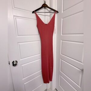 Red Maxi Dress V-Neck Sleeveless